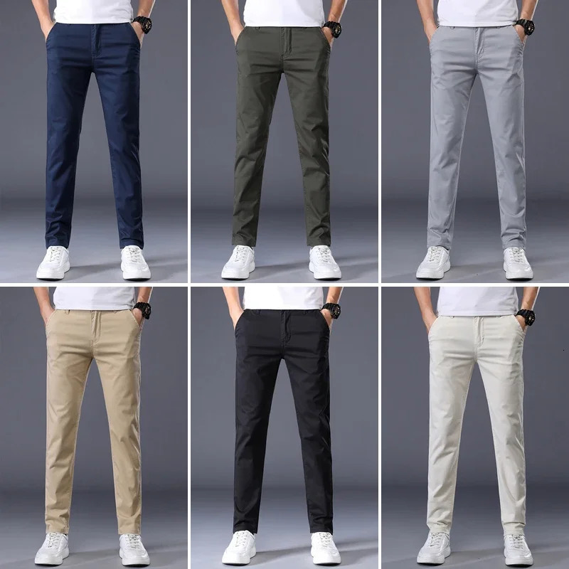 Ultra thin mens pants classic 7color summer casual business fashion elastic cotton ultrathin brand Trouser 250403