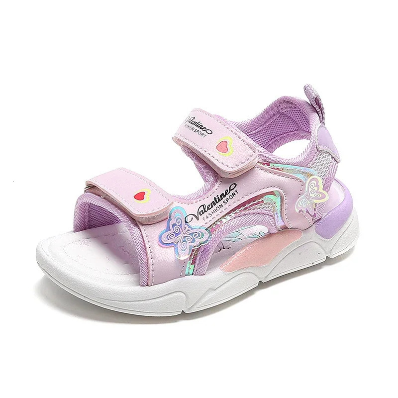 Girls Sandals Gladiator Cartoon Sweet Soft Children Beach Shoes Kids Summer Floral Sandals Princess Shoes Fashion Cute 250407