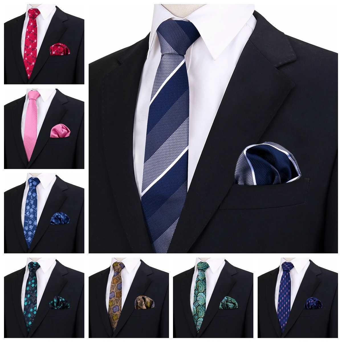 Ties For Men Neck Tie Pocket Square Wedding Accessories Gift For Man Suit Set Luxury Necktie Solid Color 2pcs Set Business Daily X250407