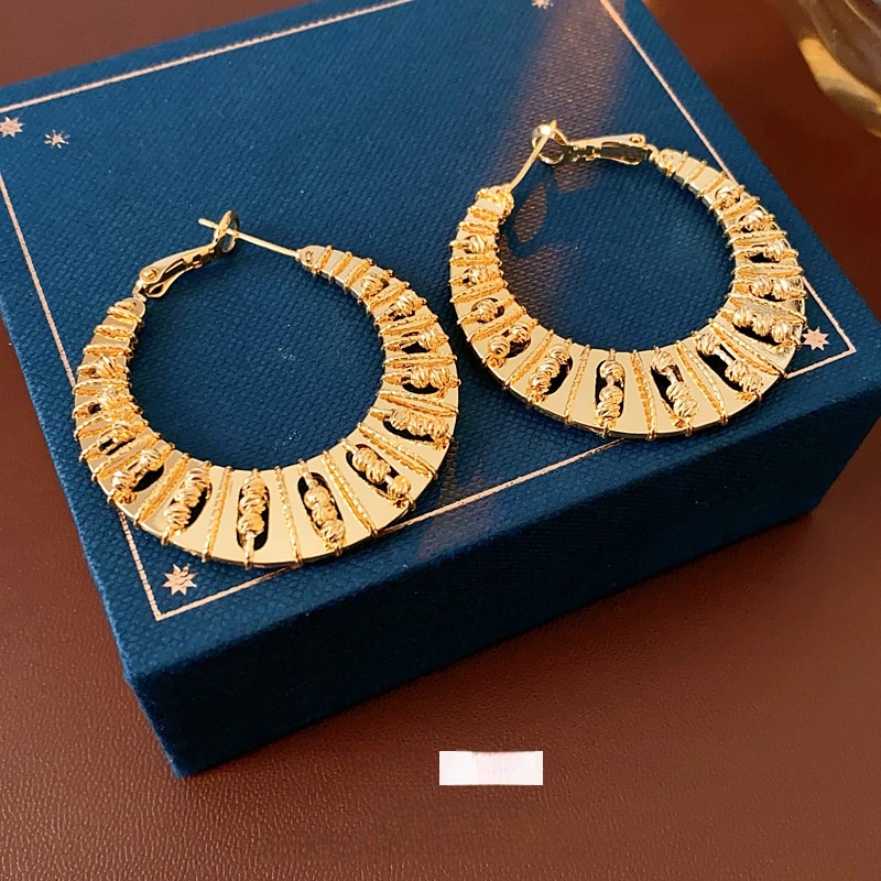New Fashion Designer Earring Gold plated Round Hoop Earrings for Woman with zircon diamonds Earring Trend Classic Party Wedding Pendant Jewelry Gift