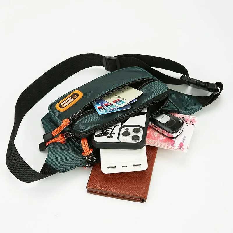 Waterproof mens fanny pack fashionable running chest bag unisex suspender cross body bag casual hip belt bag mens waist bag Z250407