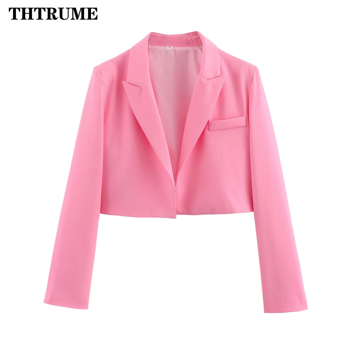 Fashionable womens white basic jacket elegant solid long sleeved autumn and winter open front casual short office 250407