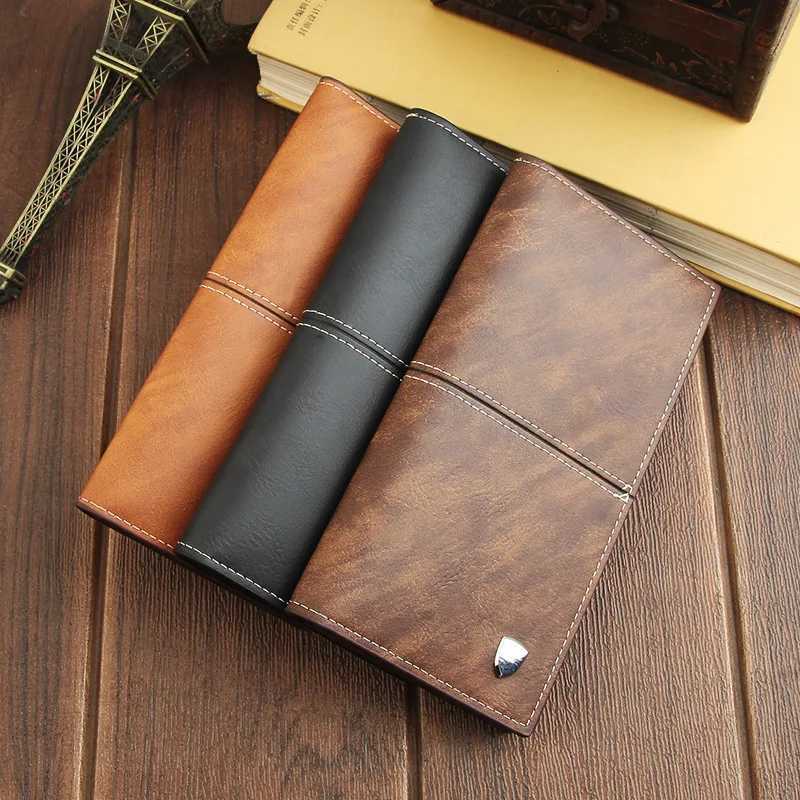 Mens Leather Wallet ID Card Holder Purse Checkbook Long Clutch Bifold Business Money Bag Man Wallets Cartera Hombre Carteras H2511071