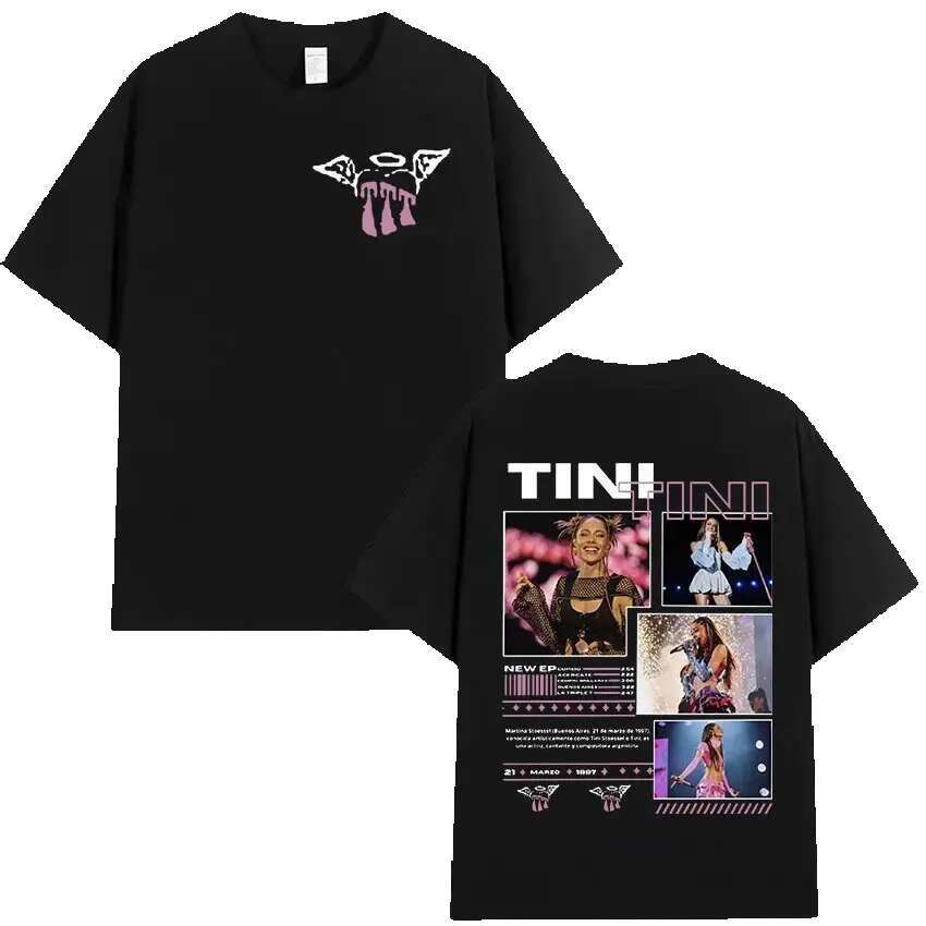 Rap singer Tini 2025 pattern for men and women vintage high-quality fashion aesthetic oversized cotton T-shirt streetwear