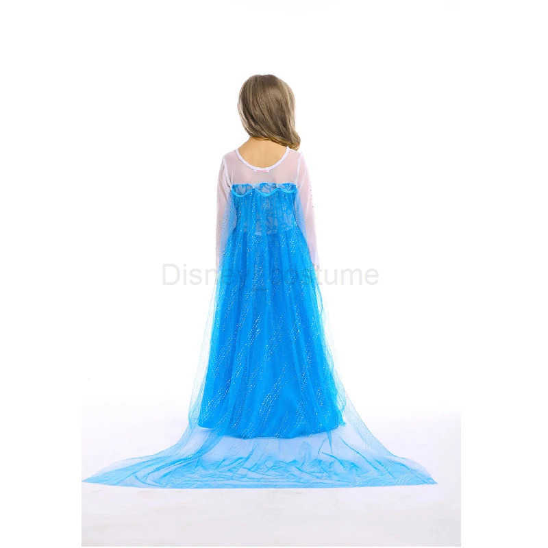 Disney Girls Princess Dress Elsa Costume with Cape Fancy Carnival Party Cosplay Children Outfits Snow Queen Role Play Beading Long Dres X250408