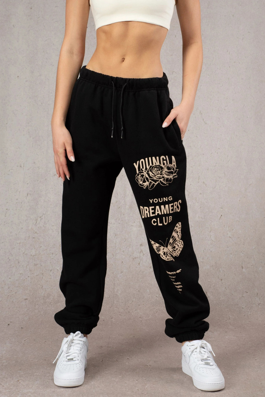 US printed mens and womens jogging fitness cotton casual wool pants drawstring sports 250407