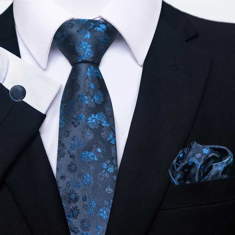 High Quality Luxurious Brand 8 cm Tie Pocket Squares Set For Men Green Floral Necktie Suit Accessories Fit Formal Party X250407