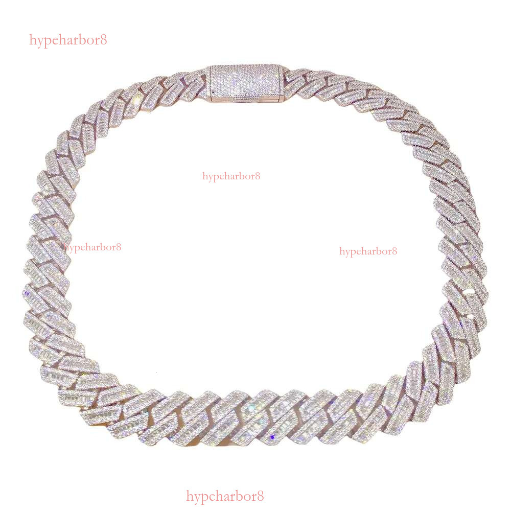 moissanite necklace designer jewelry iced out Cuban Necklace Full Iced Out Hiphop Chain Pass The Dia Test chains for men cuban k chain