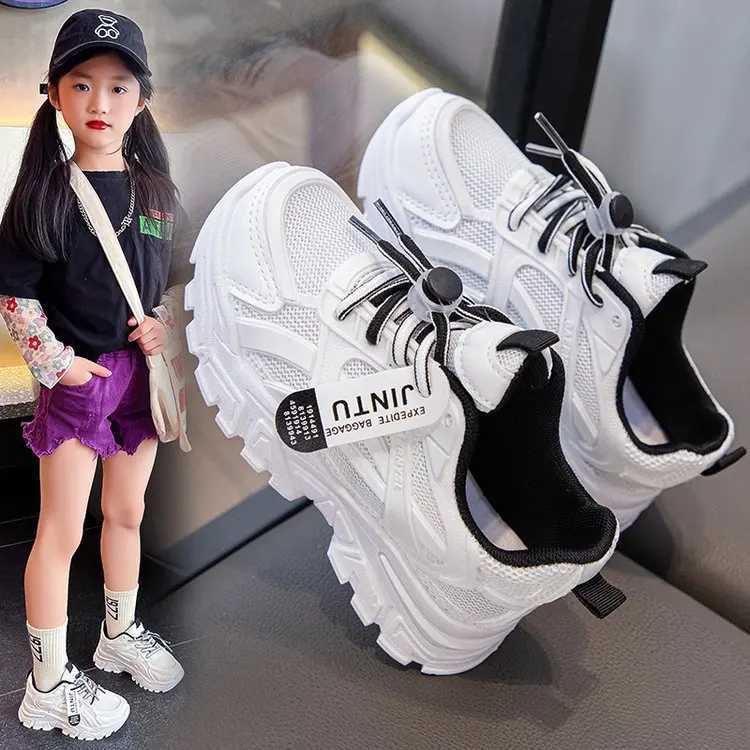 Childrens mesh sports shoes lightweight casual running shoes for boys and girls newly arrived soft soled breathable for summer tennis W250407