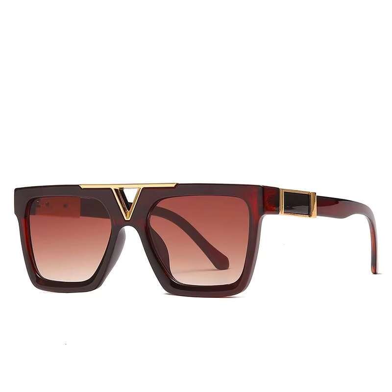 Popular Fashion Vendor Newest Large Square Metal Frame Retro Men Oversized Driving Sunglasses
