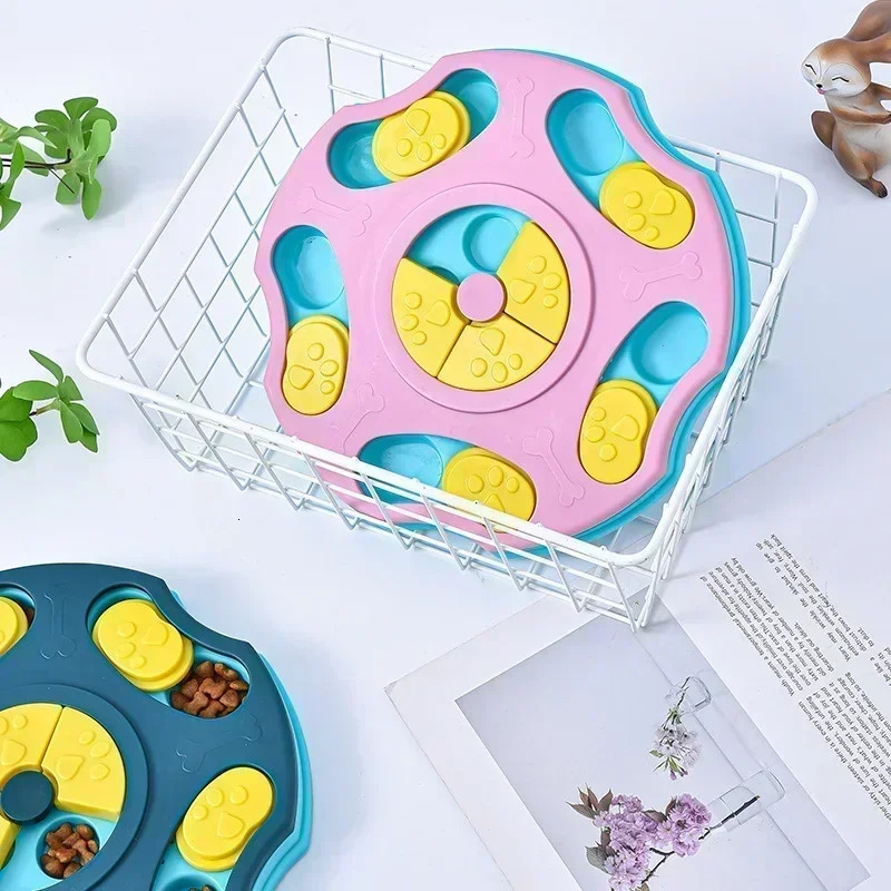 Dog Puzzle Toy Slow Feeding Machine Interaction Increases Little Dog IQ Food Dispenser Slow Food Non Sliding Bowl Pet Cat Dog Training Game 250402