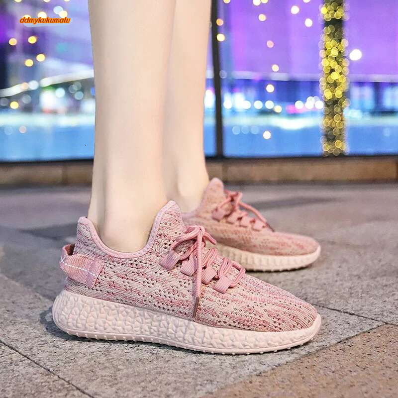 Women's sports shoes, breathable, lightweight, sporty flat mesh laces with platform and laces, comfortable, suitable for outdoor use #ddmykukumal