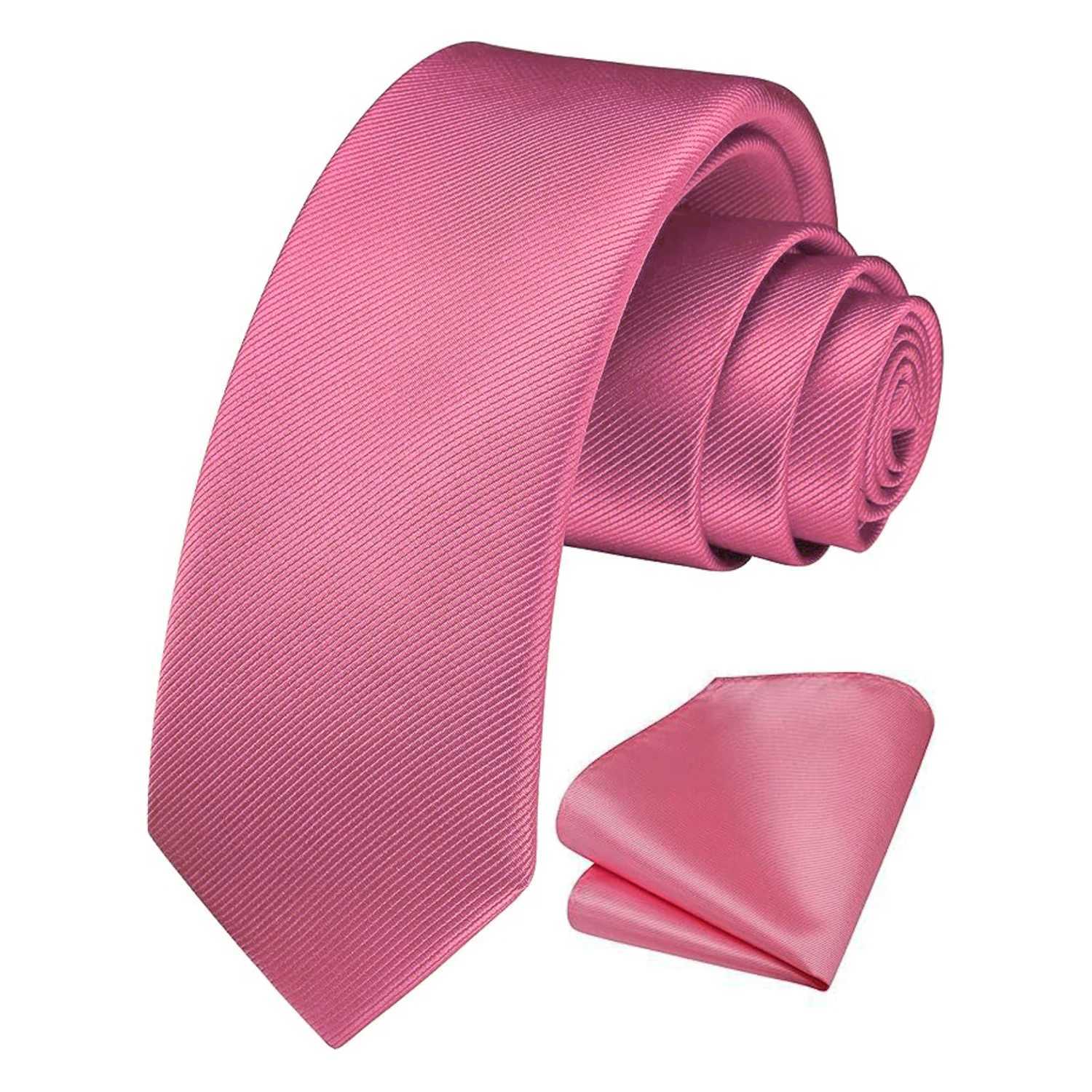 JEMYGINS Mens tie Slim Solid Color 6cm Silk necktie Pocket Square Cbo Set Suitable For Mens Birthday Gifts Weddings Business X250407