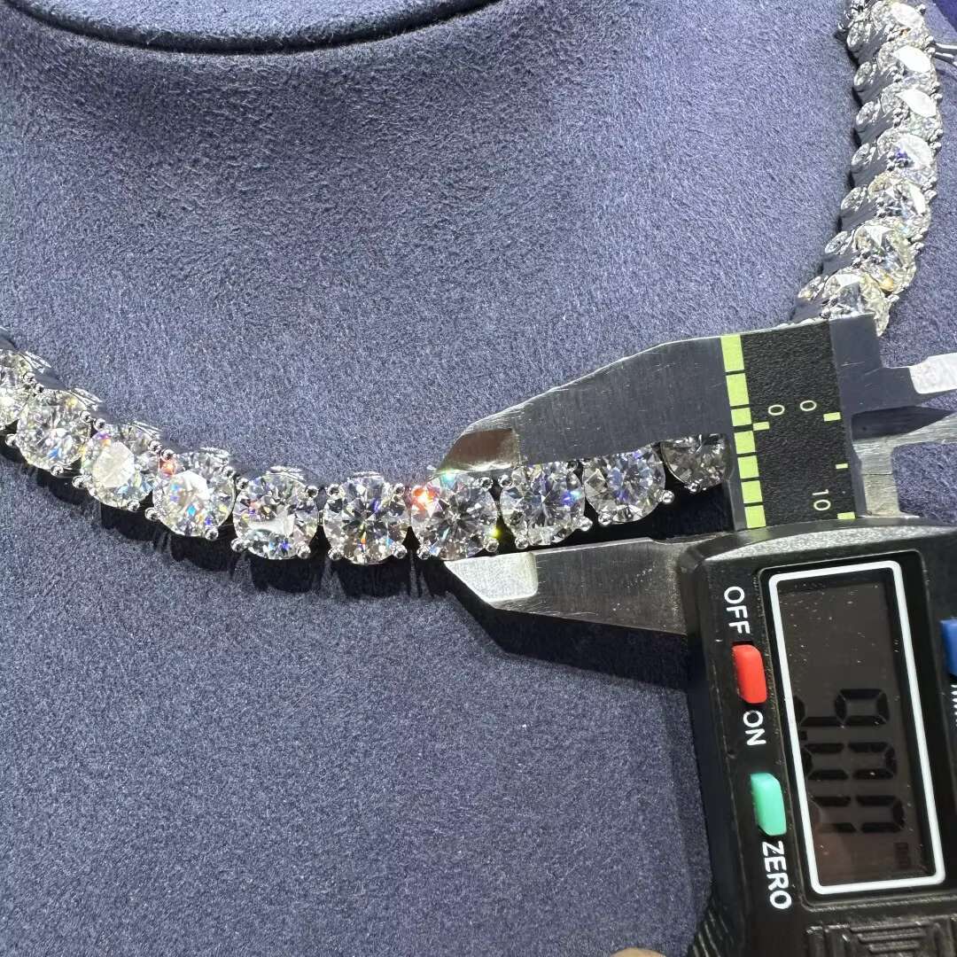 14K Gold Plated High Quality 9mm VVS Moissanite Tennis Chain 925 Silver Bracelet for Women