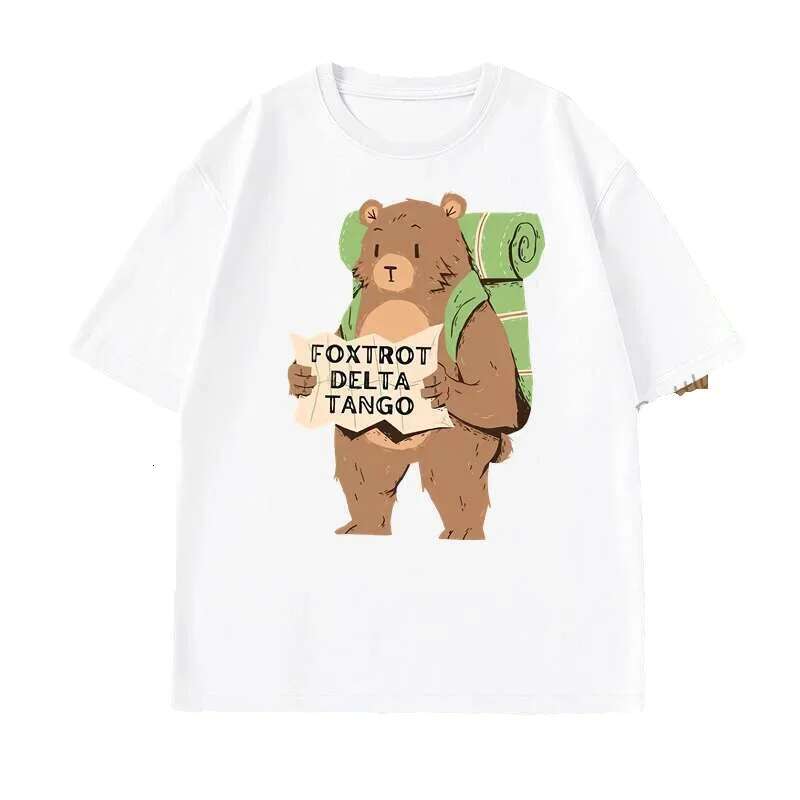 FDT Resistance Bear Foxtrot Delta Tango Graphic Men's and Women's Sportswear Loose Fashion Short Sleeve T-shirt