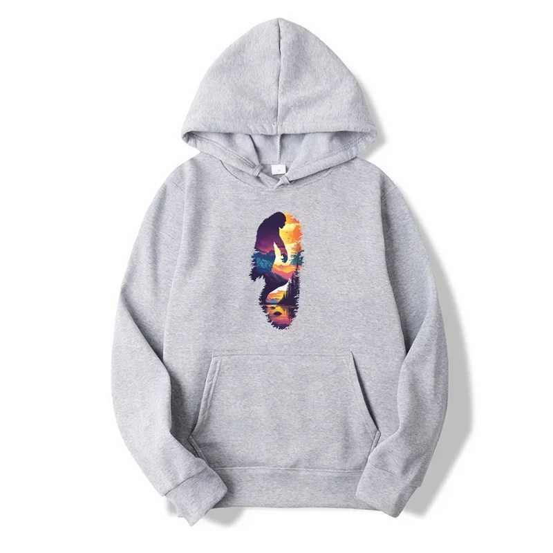 Forest Footprints Printed Spring Hoodie Mens Fashion Loose Hoodie Comfortable Zipper Mens Street Clothing W250408