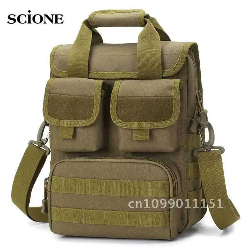 Men Tactical Bag Molle Messenger Shoulder Bags Waterproof Corssbody Bag Sack Sling Handbags Camouflage Outdoor Male Single BeltC250407