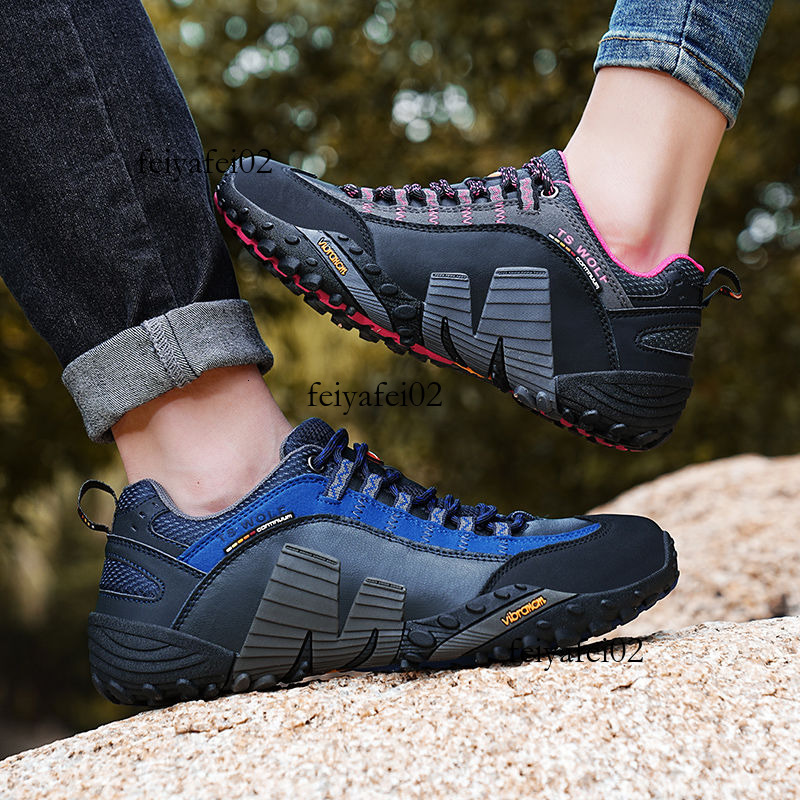 Top Summer American Foreign Trade Leather Outdoor Shoe Men' Shoe Mountaineering Shoe Women' Shoe Waterproof and Anti lip Hiking Shoe Tourit 