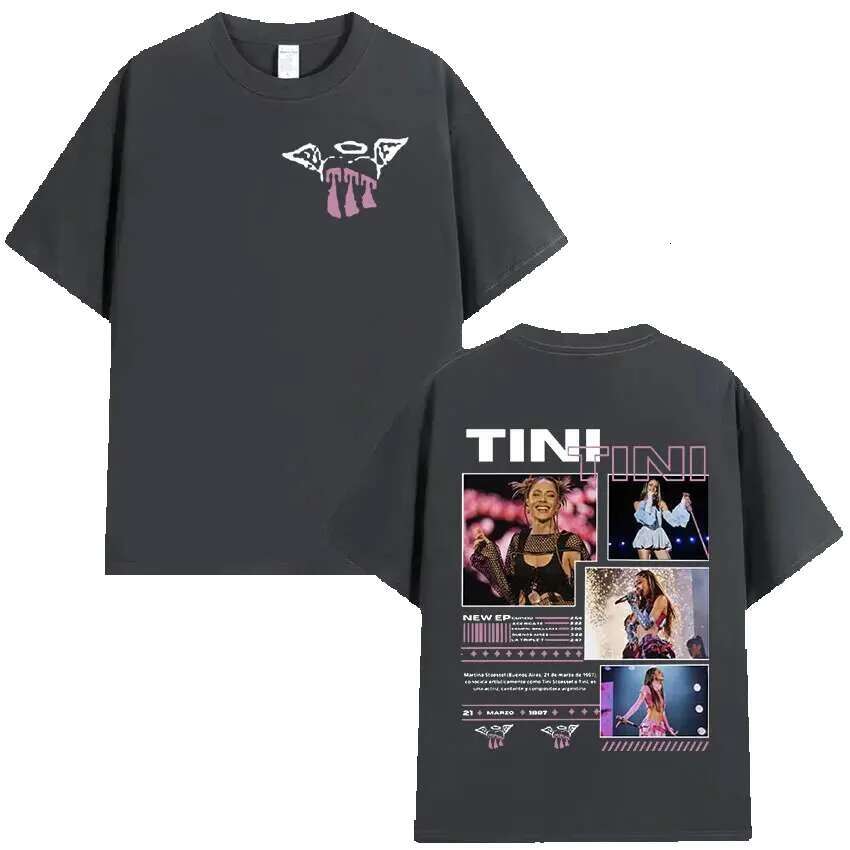 Rap singer Tini 2025 pattern for men and women vintage high-quality fashion aesthetic oversized cotton T-shirt streetwear