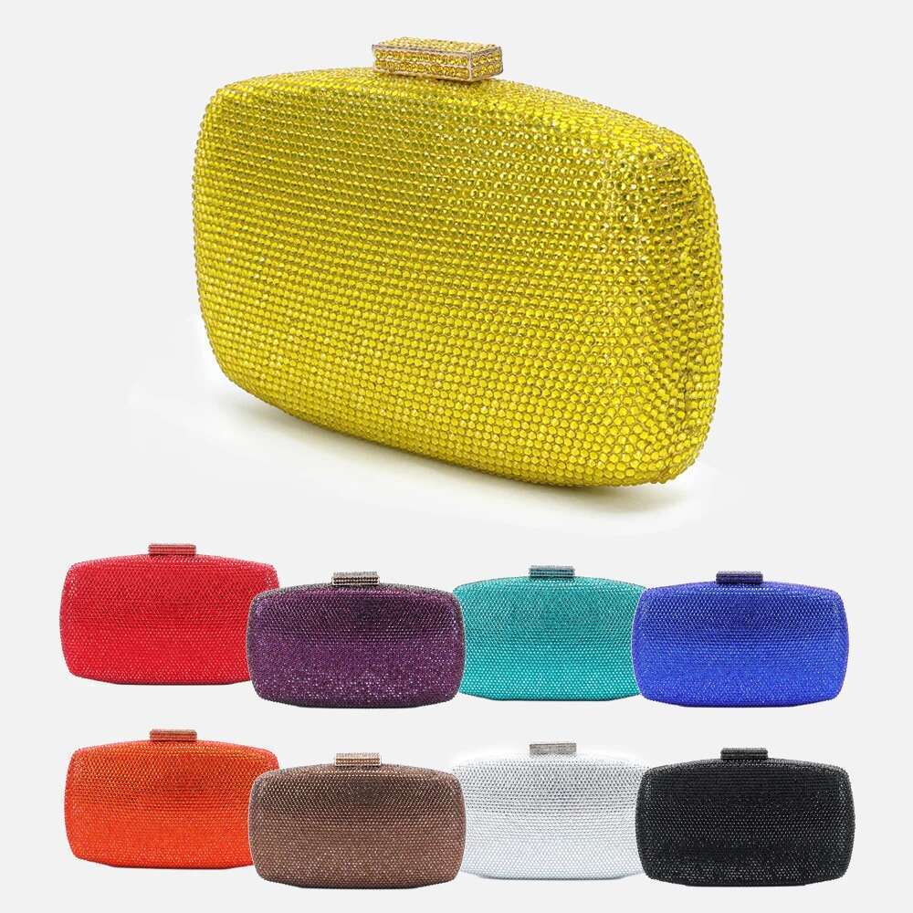 2024 Italy's Latest Design Elegant Ladies Wedding Party Dinner Gift Crystal Gold Sier Dia Evening Clutch Bag