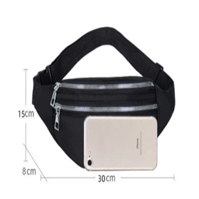Womens waterproof waist bag fashionable casual chest handbag unisex sports travel wallet plain weave waist bag belly bag Z250407