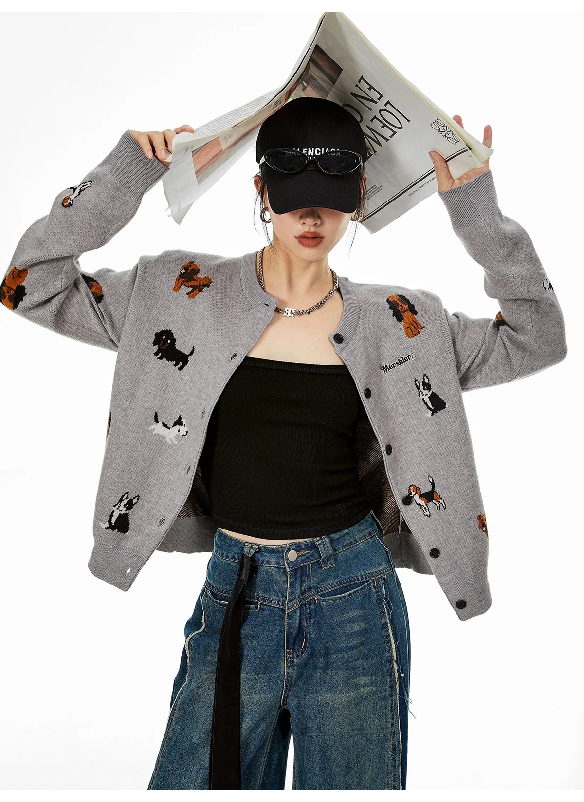 Knitted sweater cardigan woolen womens embryonic fashion single chest versatile American short shirt spring jacket LazyStyle 250407