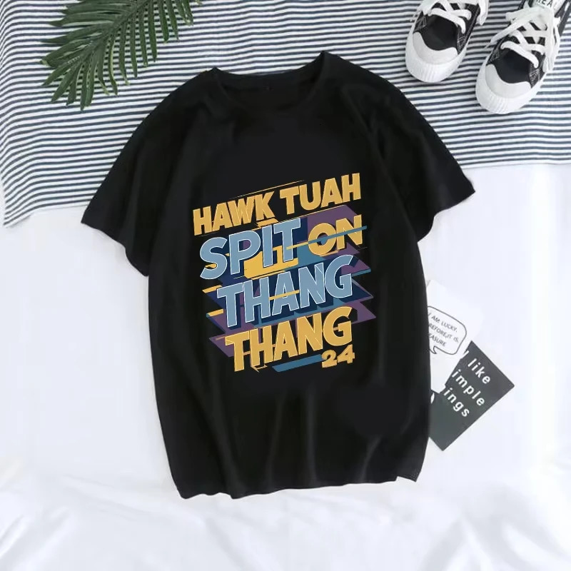 Hawk Tuah 24 Spray Thang Mange Tshirt Mens Funny Gothic Y2k Top Fashion Harajuku 250408