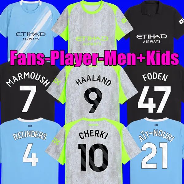 25 26 De Bruyne Phillips Man City Grealish Ferran Mahrez Foden Bernardo Joao Cancelo z Rodrigo Football Shirt Men Kids Kit Sets Soccer Haaland Jerseys