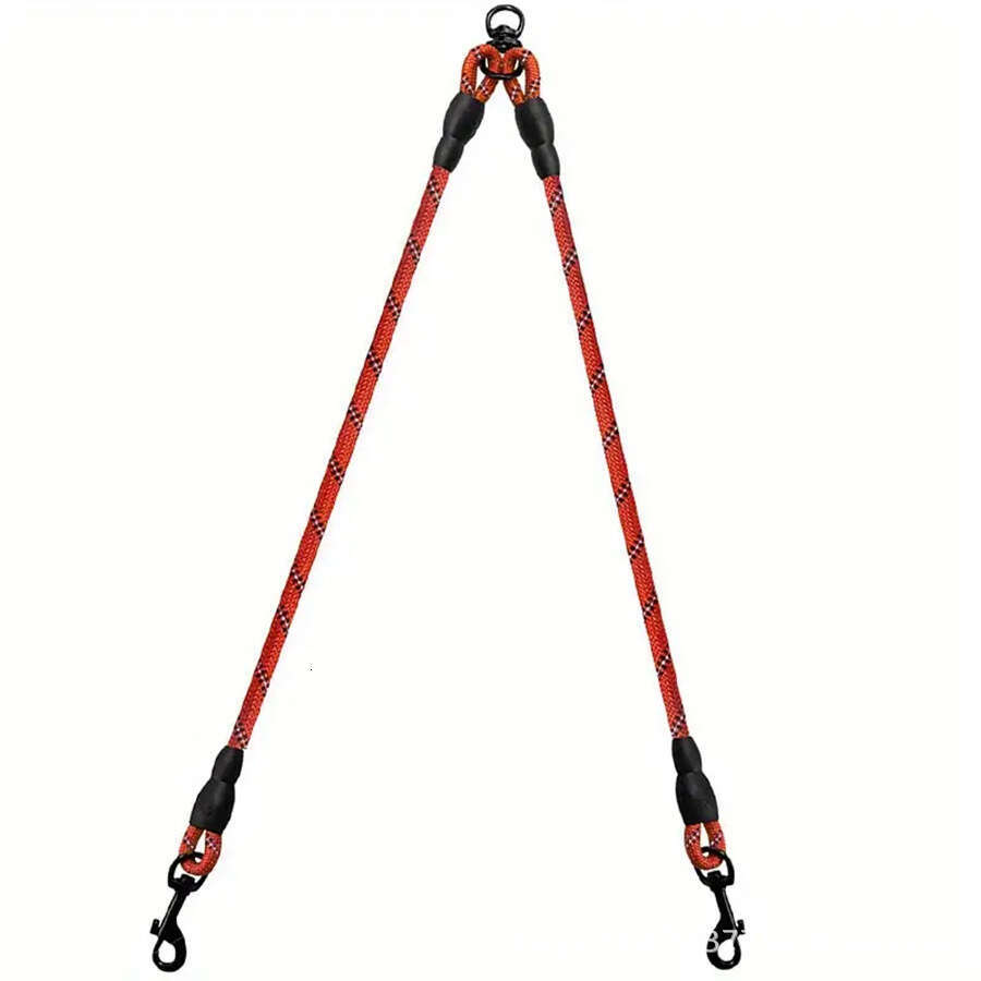 Pet with one trailer and two braids, PP round rope, chain, walking dog leash, double leash topstamp