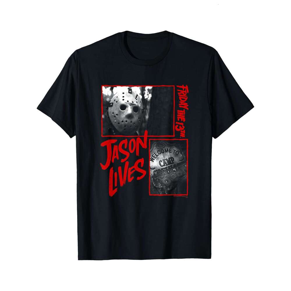 Designer T shirt Ripple Junction x Friday the 13th Jason Lives Camp Collage - 220g Tshits