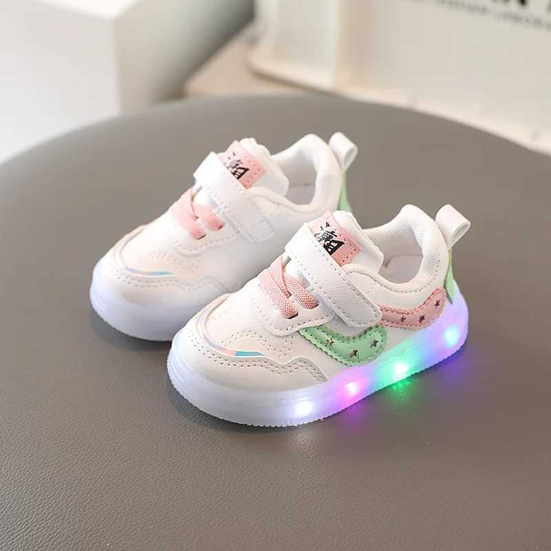 Tenis childrens LED shoes boys and girls glowing sports shoes childrens glowing shoes soft and breathable casual baby and toddler shoes W250407