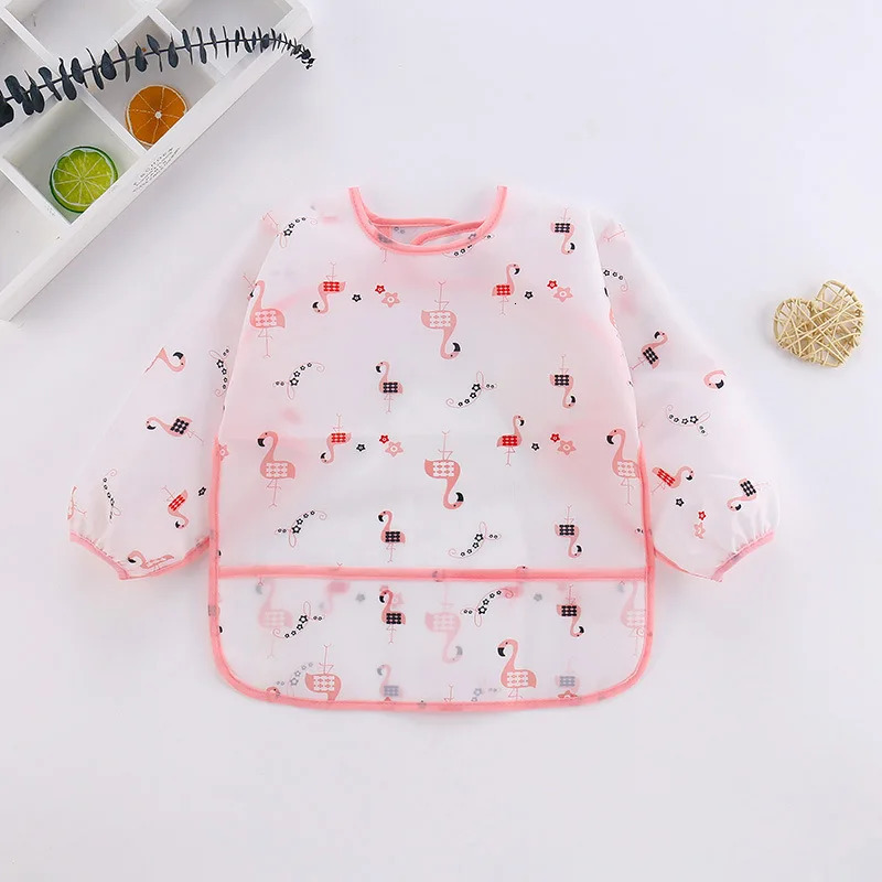 3PCS/1PCS Baby Smock Bibs Waterproof Long-sleeved Eating Feeding Art Apron born Toddler Burp Cloths Fit 0-3 Years 250408