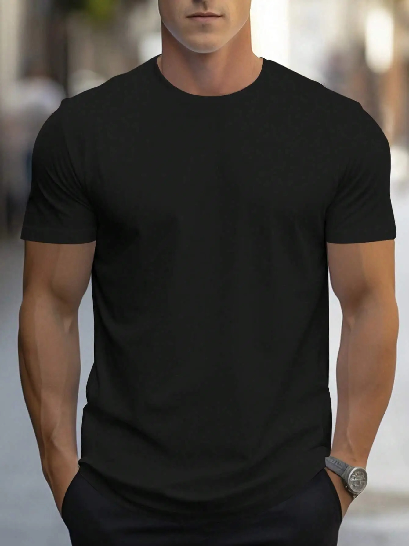 selling solid color high-quality printed T-shirt mens casual street T-shirt summer oversized clothing loose cotton short sleeved 250402