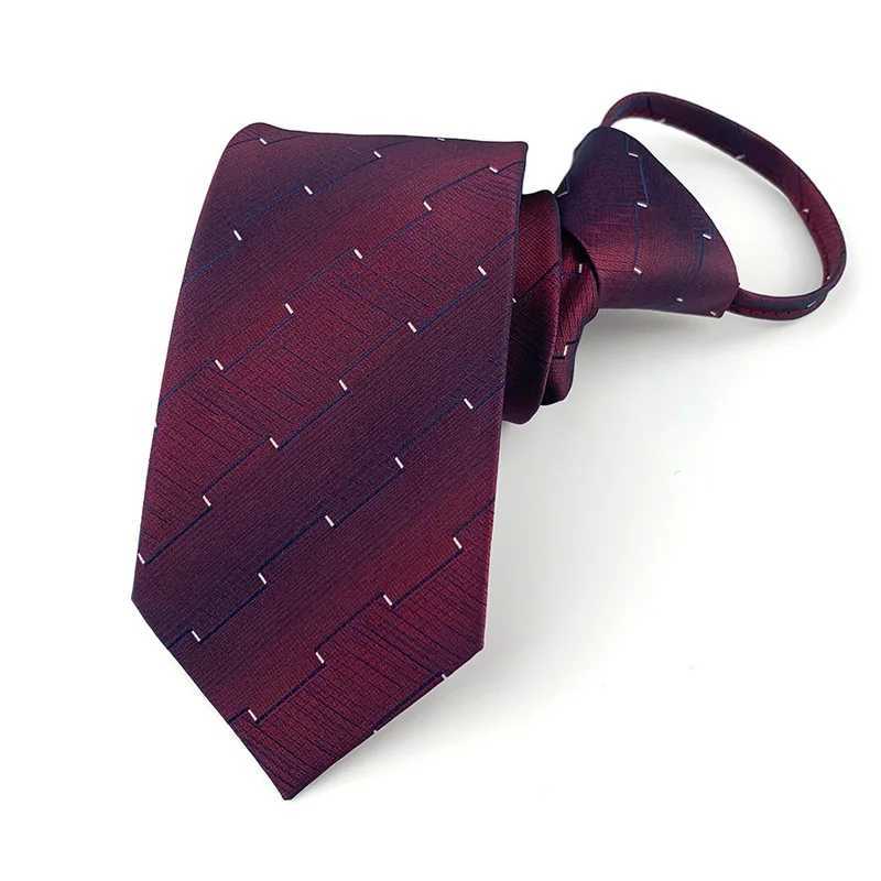 Pre-tied Tie Zipper Neck Mens Skinny 7cm Zipper Necktie Red Black Blue Solid Color Narrow Daily Style Business Pre-tied Neck Tie X2504071
