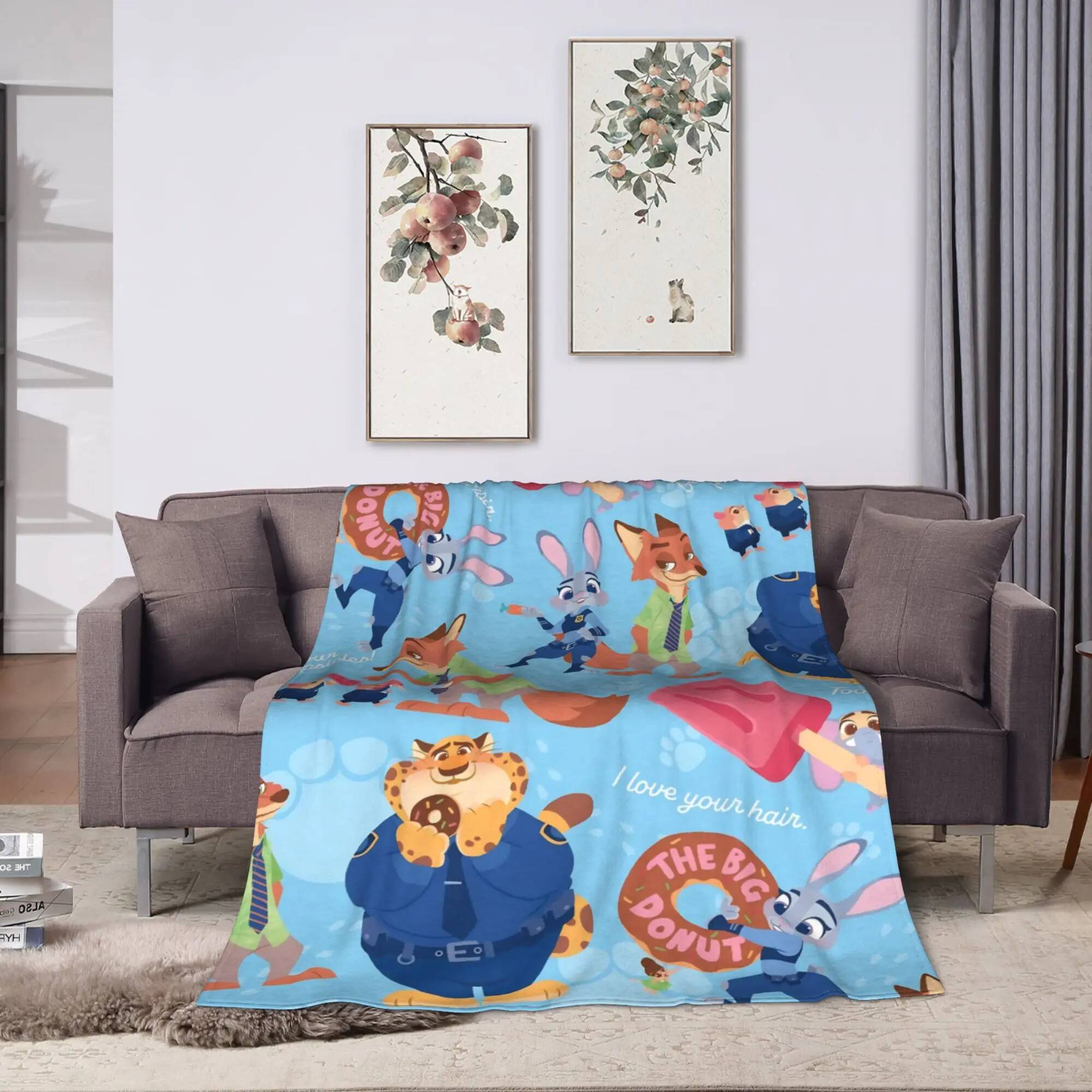 Custom Zootopias 2 Nick Wilde Judy Quality Warm Throw Blanket Winter Camping Home Decor Print Bedspread