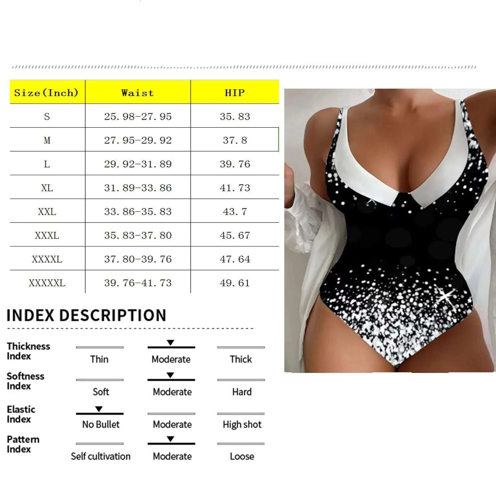 Women's high waisted one-piece swimsuit, push up, padded, V-neck, beachwear, bodysuit