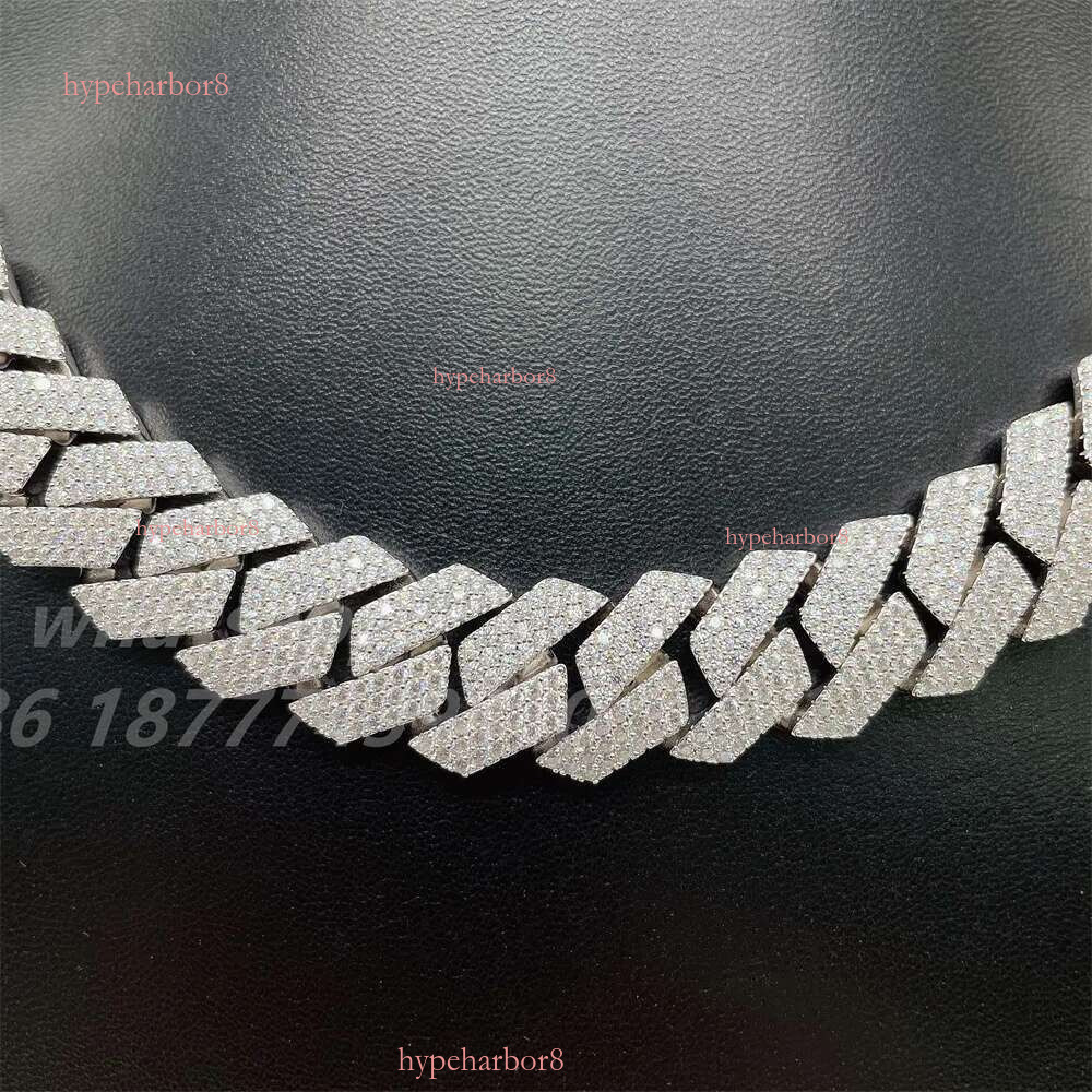 Hip Hop Jewelry Buss Down 16mm S k Customized Iced Out Necklace Vvs Moissanite Cuban Chain
