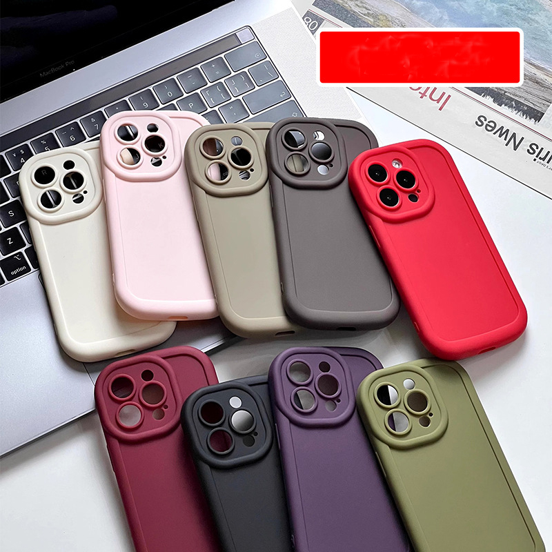 Luxury Cyber Red Puff Silicone Armor Case for IPhone 16 14 15 13 12 11 Pro Max X 8 Plus Lens All-inclusive Shockproof Protection