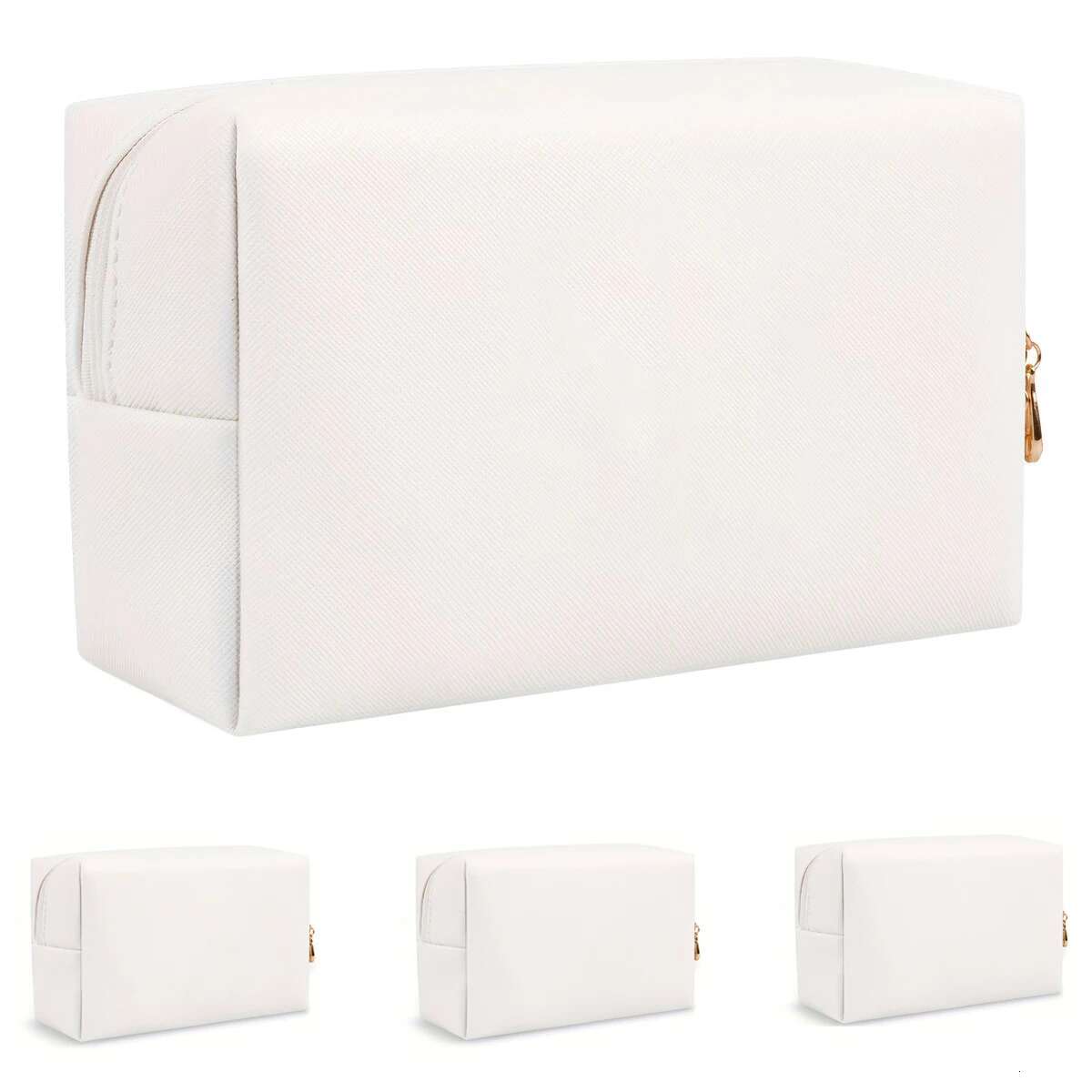 Initial Letter Patch Makeup Preppy Portable Zipper Bag PU Leather Waterproof Travel Wash Bag Letter Women s Handbag Ll Ljx