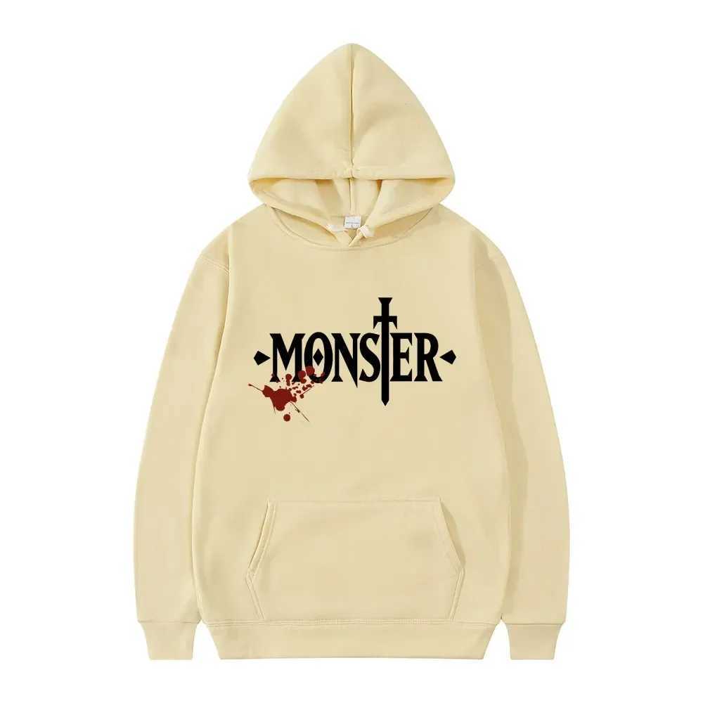Japanese anime monster graphic hoodie Harajuku cool style long sleeved mens fashionable oversized sports shirt unisex W250408