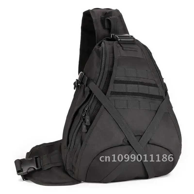 Men Tactical Backpack Single Shoulder Bag Chest Molle Crossbody Outdoor Camping Sling Waterproof Laptop Hunting Fishing BagsC250407