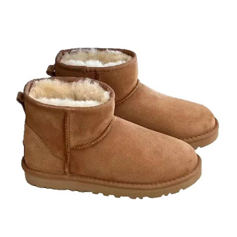 2025 Winter Ladies Snow Man and Women Short Boots Real Sheepskin Wool Low-cut Warm Shoes Fur ddmythur