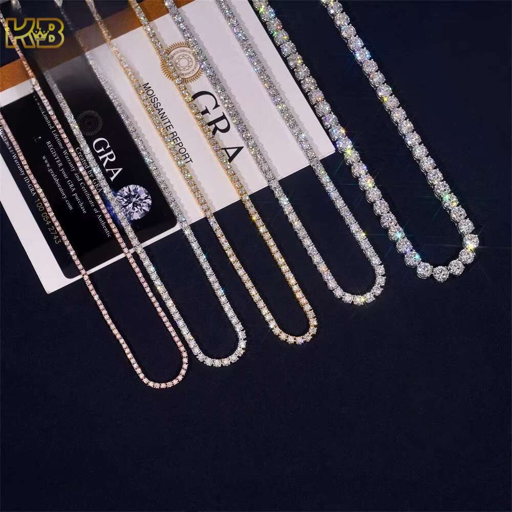 Iced Out Hip Hop Sier VVS1 Dia Custom Jewellery Necklace Bracelet Moissanite Tennis Chain for Man and Woman