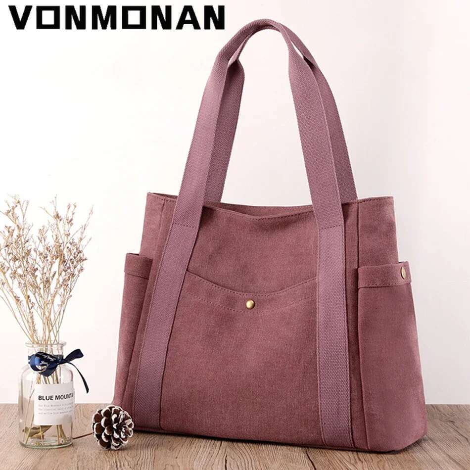 Fashion Canvas Cloth Women Handbag Purses Casual Large Capacity Ladies Shoulder Bag Female Tote Shopper Bags For Girl Sac A Main