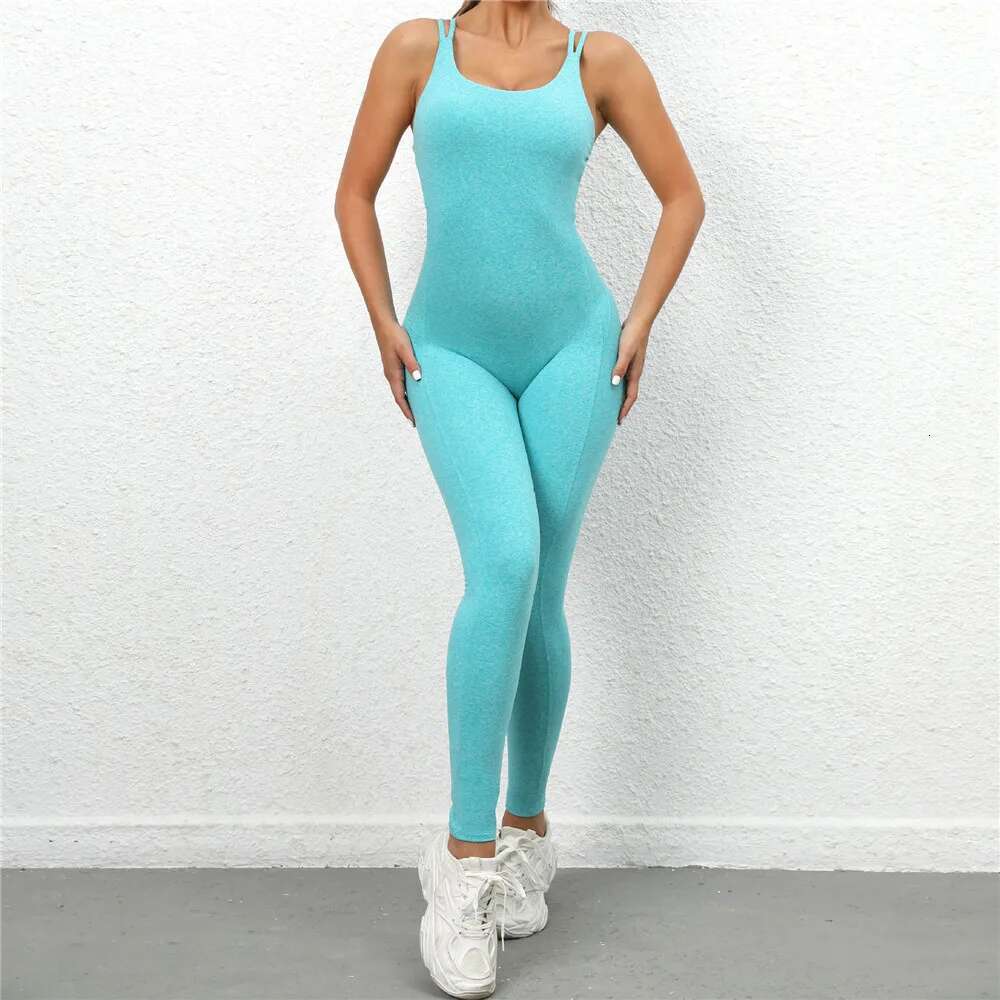 2025 Pad Lycra Active Wear Gym Yoga Set Fiess Scrunch Legging Women Workout Female Sports Outfit Suits Exercise Jumpsuit