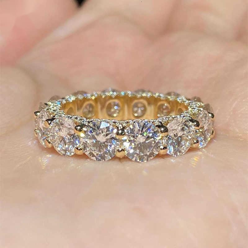10k 14k 18k Solid Gold Moissanite Engagement Hoop Rings Charm Classic Ice Out Tennis Chain Solid Gold VVS Wedding Rings Women 0001