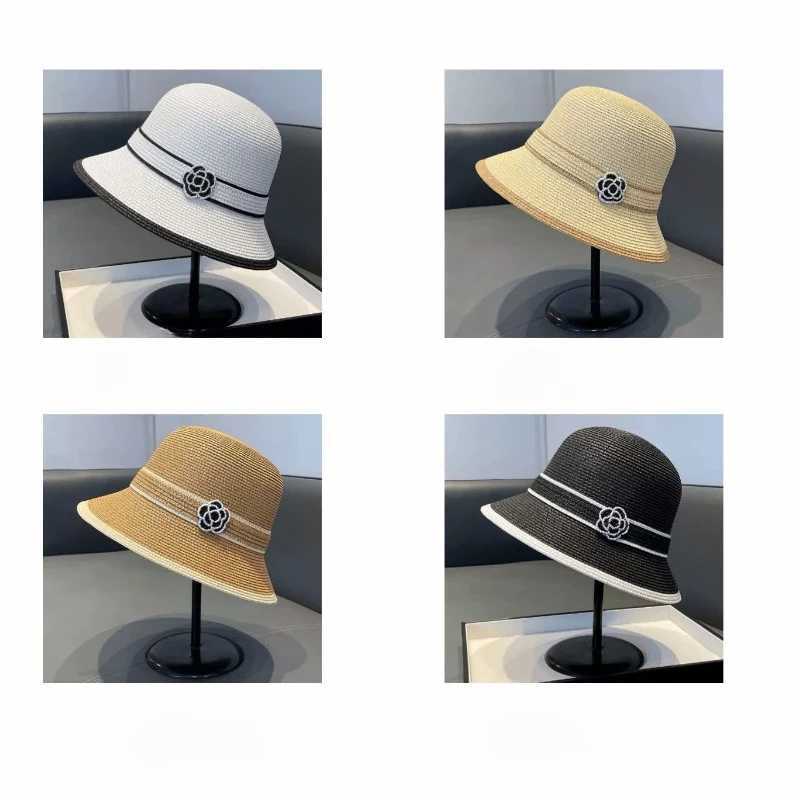 Wens New Straw lia Bucket Hat Spring and Summer Japanese Egant Sunscreen Hat Straw HatC250407