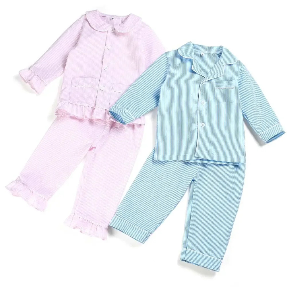 Mudbala Easter Spring Summer Pajamas Set Two Piece Lemon Checked Kids Boys And Girls Sibling Matching Pyjamas 250407