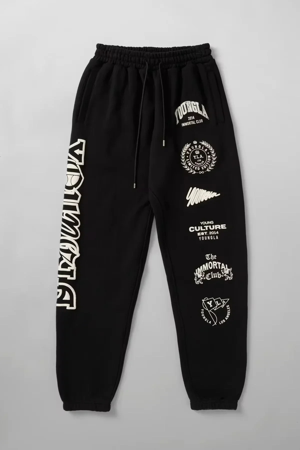 US printed mens and womens jogging fitness cotton casual wool pants drawstring sports 250407
