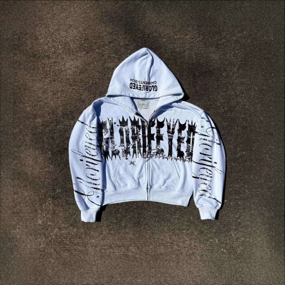 American versatile casual unisex post apocalyptic wasteland style loose letter printed street hoodie
